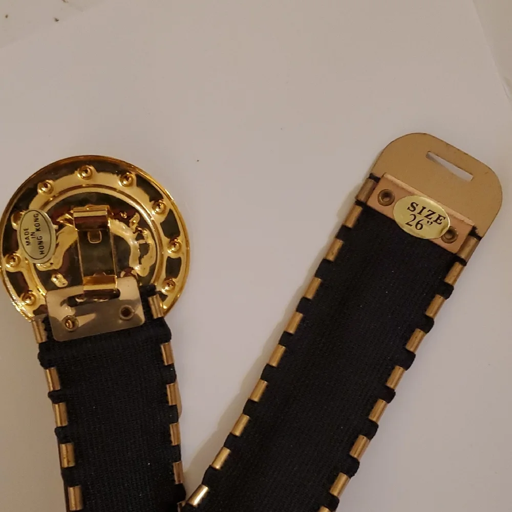 New Gold Lion Head Metal Stretchy Belt Total Length 26